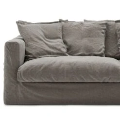 Le Grand Air Upholstery 3 Seater Linen, Smokey Granite