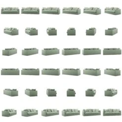 Le Grand Air Sofa 3-Seater Linen, Green Pear 12 Le Grand Air Sofa 3-Seater Linen, Green Pear -Gubi Furni Sales decotique le grand sofa 3 seater linen 8