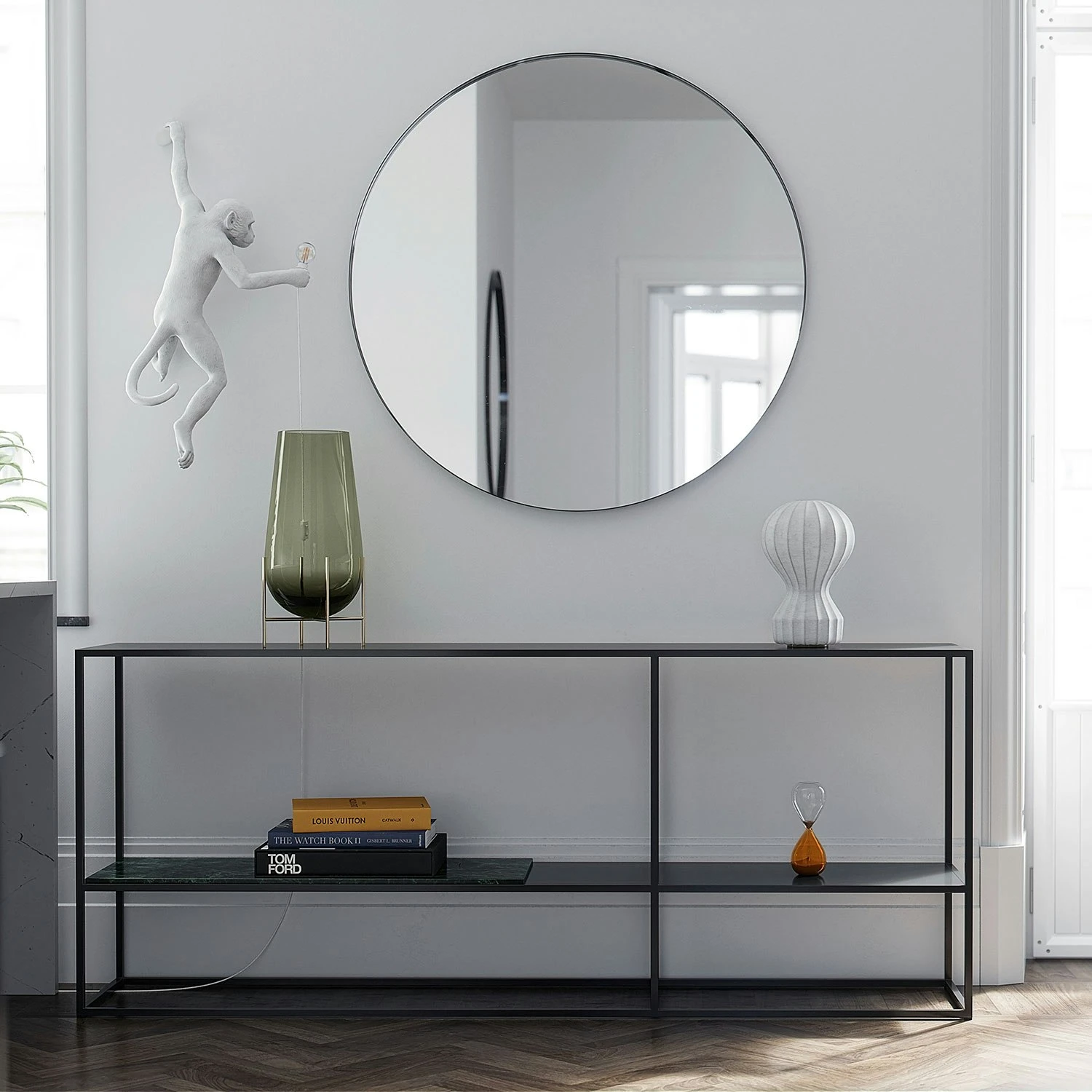 Marvelous Sideboard 183x75cm, Black/Green Marble 4 Marvelous Sideboard 183x75cm, Black/Green Marble - Image 2