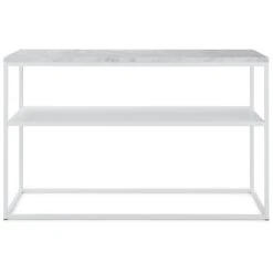 Marvelous Side Table 62x105 Cm, White / White Marble