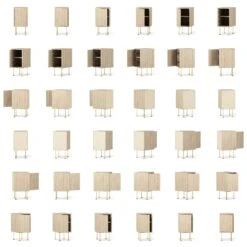 Vogue Bedside Table, White Pigmented Oak / Brass -Gubi Furni Sales decotique vogue bedside table 165