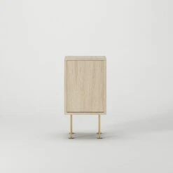 Vogue Bedside Table, White Pigmented Oak / Brass -Gubi Furni Sales decotique vogue bedside table 48