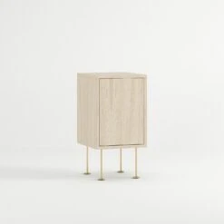 Vogue Bedside Table, White Pigmented Oak / Brass -Gubi Furni Sales decotique vogue bedside table 49
