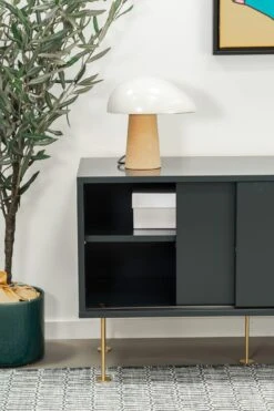 Vogue Media Bench With Legs 180 Cm, Grey / Brass -Gubi Furni Sales decotique vogue media bench with legs 180 cm 3