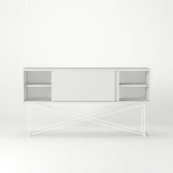 Vogue Media Furniture 136H, White/2W/White -Gubi Furni Sales decotique vogue media furniture 136 with frame stand 92