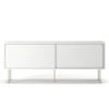 Vogue Media Bench With Legs 136 Cm, White / Brass