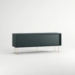 Vogue Media Bench With Legs 136 Cm, Grey / Brass -Gubi Furni Sales decotique vogue media furniture 136 with legs 71