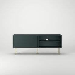 Vogue Media Bench With Legs 136 Cm, Grey / Brass -Gubi Furni Sales decotique vogue media furniture 136 with legs 73