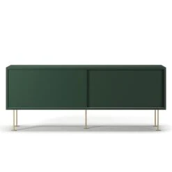 Vogue Media Bench With Legs 136 Cm, Green / Brass