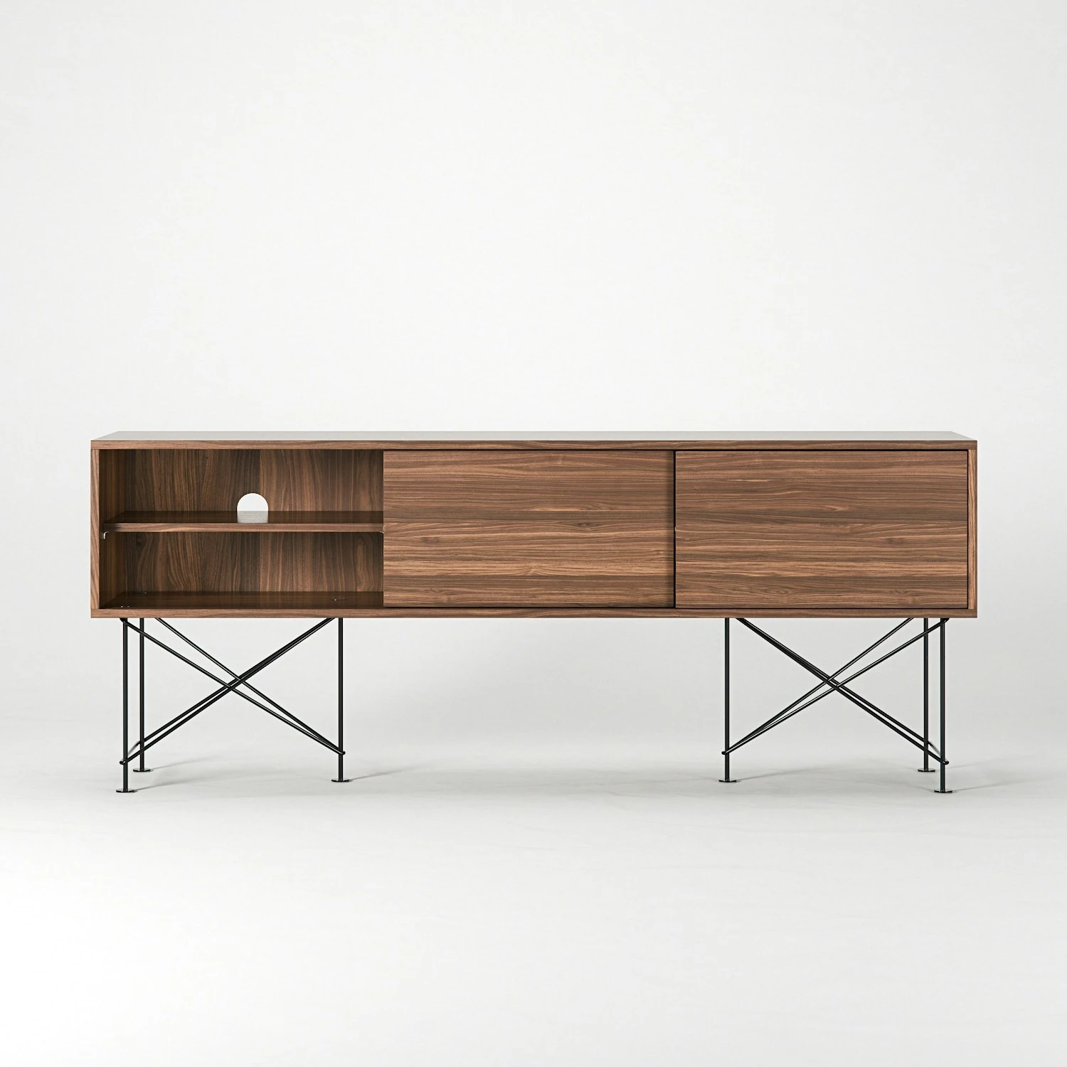 Vogue Media Furniture 180H, Walnut/3W/Black 7 Vogue Media Furniture 180H, Walnut/3W/Black - Image 5