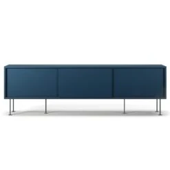 Vogue Media Bench With Legs 180 Cm, Dark Blue / Black
