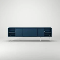 Vogue Media Bench With Legs 180 Cm, Dark Blue / White -Gubi Furni Sales decotique vogue media furniture 180 with legs 125
