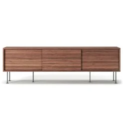 Vogue Media Bench With Legs 180 Cm, Walnut / Black