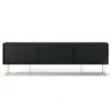 Vogue Media Bench With Legs 180 Cm, Anthracite / Brass