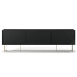 Vogue Media Bench With Legs 180 Cm, Anthracite / Brass
