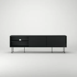 Vogue Media Bench With Legs 180 Cm, Anthracite / Black -Gubi Furni Sales decotique vogue media furniture 180 with legs 42