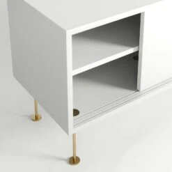 Vogue Media Bench With Legs 180 Cm, White / Brass 11 Vogue Media Bench With Legs 180 Cm, White / Brass -Gubi Furni Sales decotique vogue media furniture 180 with legs 55