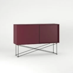 Vogue Sideboard 136H, Wine Red/2WR/Black -Gubi Furni Sales decotique vogue sideboard 136 with frame stand 94