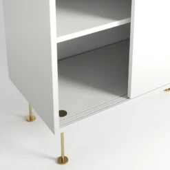 Vogue Side Table With Legs 136 Cm, White / Brass -Gubi Furni Sales decotique vogue sideboard 136 with legs 12