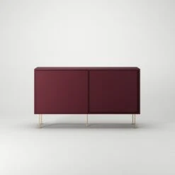 Vogue Side Table With Legs 136 Cm, Burgundy / Brass -Gubi Furni Sales decotique vogue sideboard 136 with legs 31