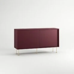 Vogue Side Table With Legs 136 Cm, Burgundy / Brass -Gubi Furni Sales decotique vogue sideboard 136 with legs 32
