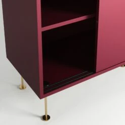 Vogue Side Table With Legs 136 Cm, Burgundy / Brass -Gubi Furni Sales decotique vogue sideboard 136 with legs 33
