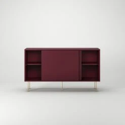 Vogue Side Table With Legs 136 Cm, Burgundy / Brass -Gubi Furni Sales decotique vogue sideboard 136 with legs 35