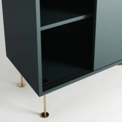 Vogue Side Table With Legs 136 Cm, Grey / Brass -Gubi Furni Sales decotique vogue sideboard 136 with legs 47