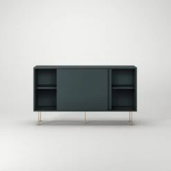 Vogue Side Table With Legs 136 Cm, Grey / Brass -Gubi Furni Sales decotique vogue sideboard 136 with legs 49