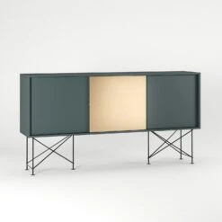 Vogue Sideboard 180H, Grey/2G1B/Black -Gubi Furni Sales decotique vogue sideboard 180 one brass door frame stand 100