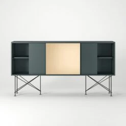 Vogue Sideboard 180H, Grey/2G1B/Black -Gubi Furni Sales decotique vogue sideboard 180 one brass door frame stand 103