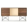 Vogue Sideboard 180H, Walnut/2W1B/Black -Gubi Furni Sales decotique vogue sideboard 180 one brass door frame stand 112
