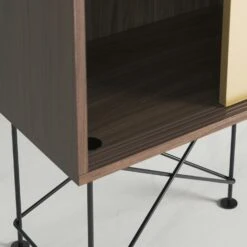 Vogue Sideboard 180H, Walnut/2W1B/Black -Gubi Furni Sales decotique vogue sideboard 180 one brass door frame stand 115