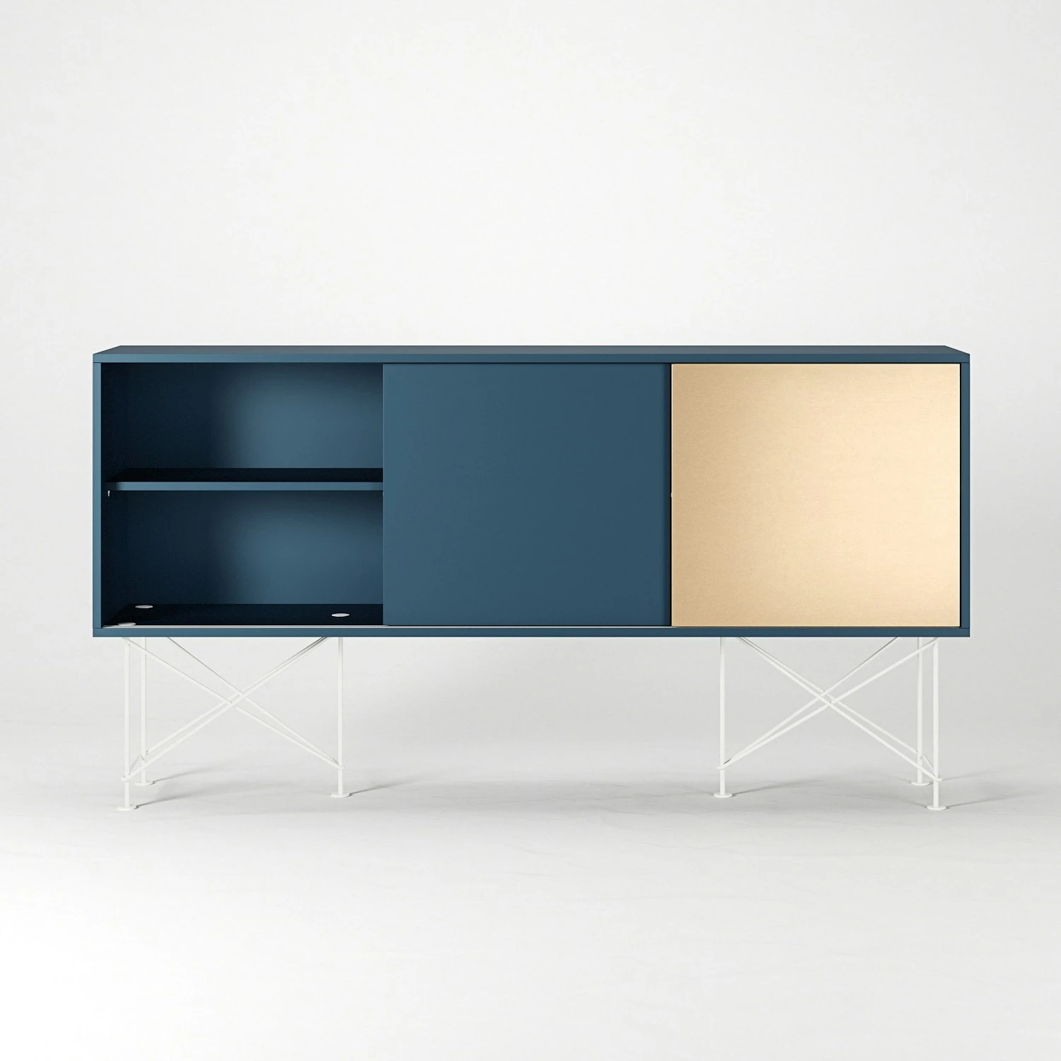 Vogue Sideboard 180H, Darkblue/2DB1B/White 7 Vogue Sideboard 180H, Darkblue/2DB1B/White - Image 5