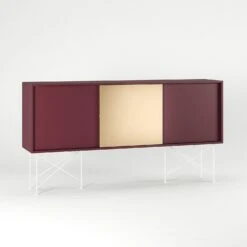 Vogue Sideboard 180H, Wine Red/2WR1B/White -Gubi Furni Sales decotique vogue sideboard 180 one brass door frame stand 163