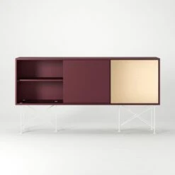 Vogue Sideboard 180H, Wine Red/2WR1B/White -Gubi Furni Sales decotique vogue sideboard 180 one brass door frame stand 165