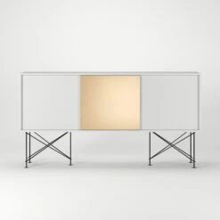 Vogue Sideboard 180H, White/2W1B/Black -Gubi Furni Sales decotique vogue sideboard 180 one brass door frame stand 29