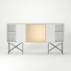 Vogue Sideboard 180H, White/2W1B/Black -Gubi Furni Sales decotique vogue sideboard 180 one brass door frame stand 33