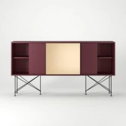Vogue Sideboard 180H, Wine Red/2WR1B/Black -Gubi Furni Sales decotique vogue sideboard 180 one brass door frame stand 75