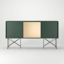 Vogue Sideboard 180H, Green/2G1B/Black -Gubi Furni Sales decotique vogue sideboard 180 one brass door frame stand 85