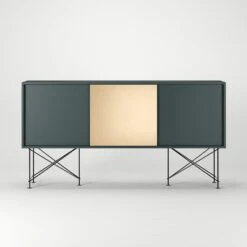 Vogue Sideboard 180H, Grey/2G1B/Black -Gubi Furni Sales decotique vogue sideboard 180 one brass door frame stand 99