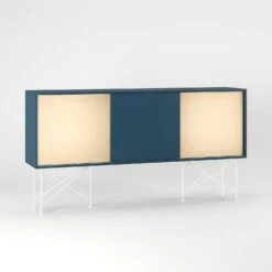 Vogue Sideboard 180H, Darkblue/1DB2B/White 10 Vogue Sideboard 180H, Darkblue/1DB2B/White -Gubi Furni Sales decotique vogue sideboard 180 two brass doors frame stand 138