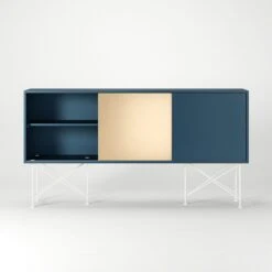 Vogue Sideboard 180H, Darkblue/1DB2B/White 12 Vogue Sideboard 180H, Darkblue/1DB2B/White -Gubi Furni Sales decotique vogue sideboard 180 two brass doors frame stand 140