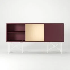 Vogue Sideboard 180H, Wine Red/1WR2B/White -Gubi Furni Sales decotique vogue sideboard 180 two brass doors frame stand 154