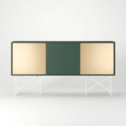 Vogue Sideboard 180H, Green/1G2B/White -Gubi Furni Sales decotique vogue sideboard 180 two brass doors frame stand 158
