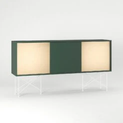 Vogue Sideboard 180H, Green/1G2B/White -Gubi Furni Sales decotique vogue sideboard 180 two brass doors frame stand 159