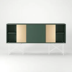Vogue Sideboard 180H, Green/1G2B/White -Gubi Furni Sales decotique vogue sideboard 180 two brass doors frame stand 162