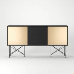 Vogue Sideboard 180H, Antracit/1A2B/Black 9 Vogue Sideboard 180H, Antracit/1A2B/Black -Gubi Furni Sales decotique vogue sideboard 180 two brass doors frame stand 39