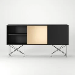 Vogue Sideboard 180H, Antracit/1A2B/Black 12 Vogue Sideboard 180H, Antracit/1A2B/Black -Gubi Furni Sales decotique vogue sideboard 180 two brass doors frame stand 42