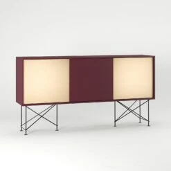 Vogue Sideboard 180H, Wine Red/1WR2B/Black -Gubi Furni Sales decotique vogue sideboard 180 two brass doors frame stand 47